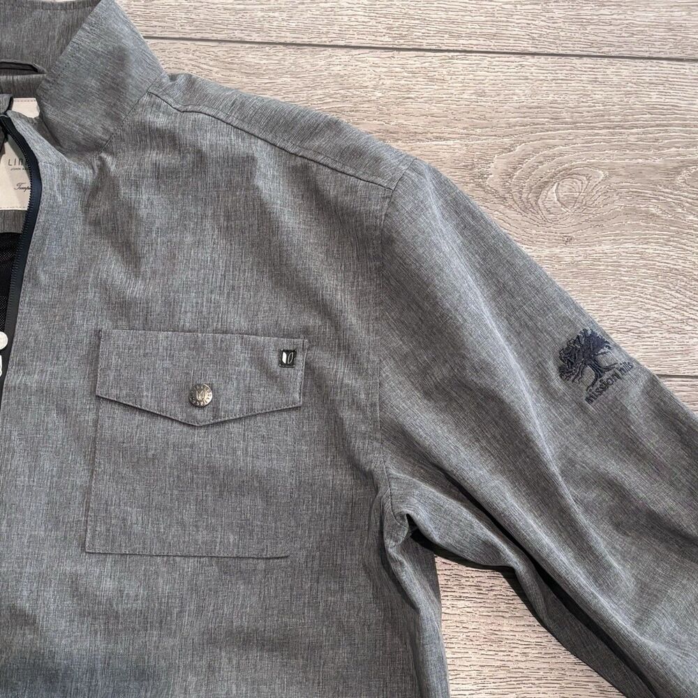Linksoul Golf Jacket Mens Large Grey Windbreaker Lightweight‎ Full Zip Pockets - Picture 3 of 8